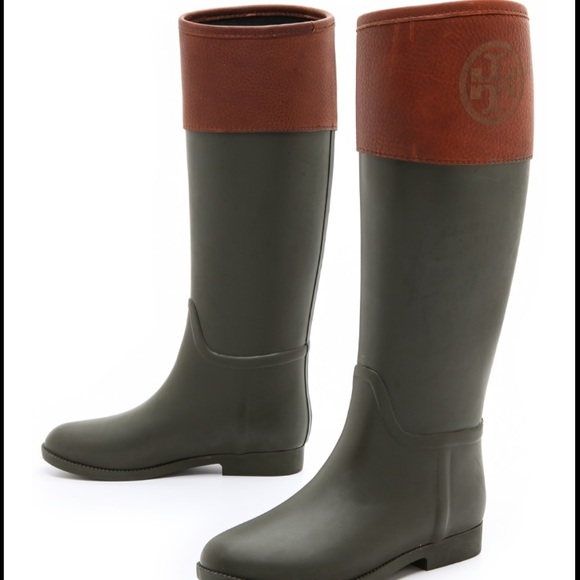 Tory Burch Shoes - Tory Burch Diana Leather trim Rain boot